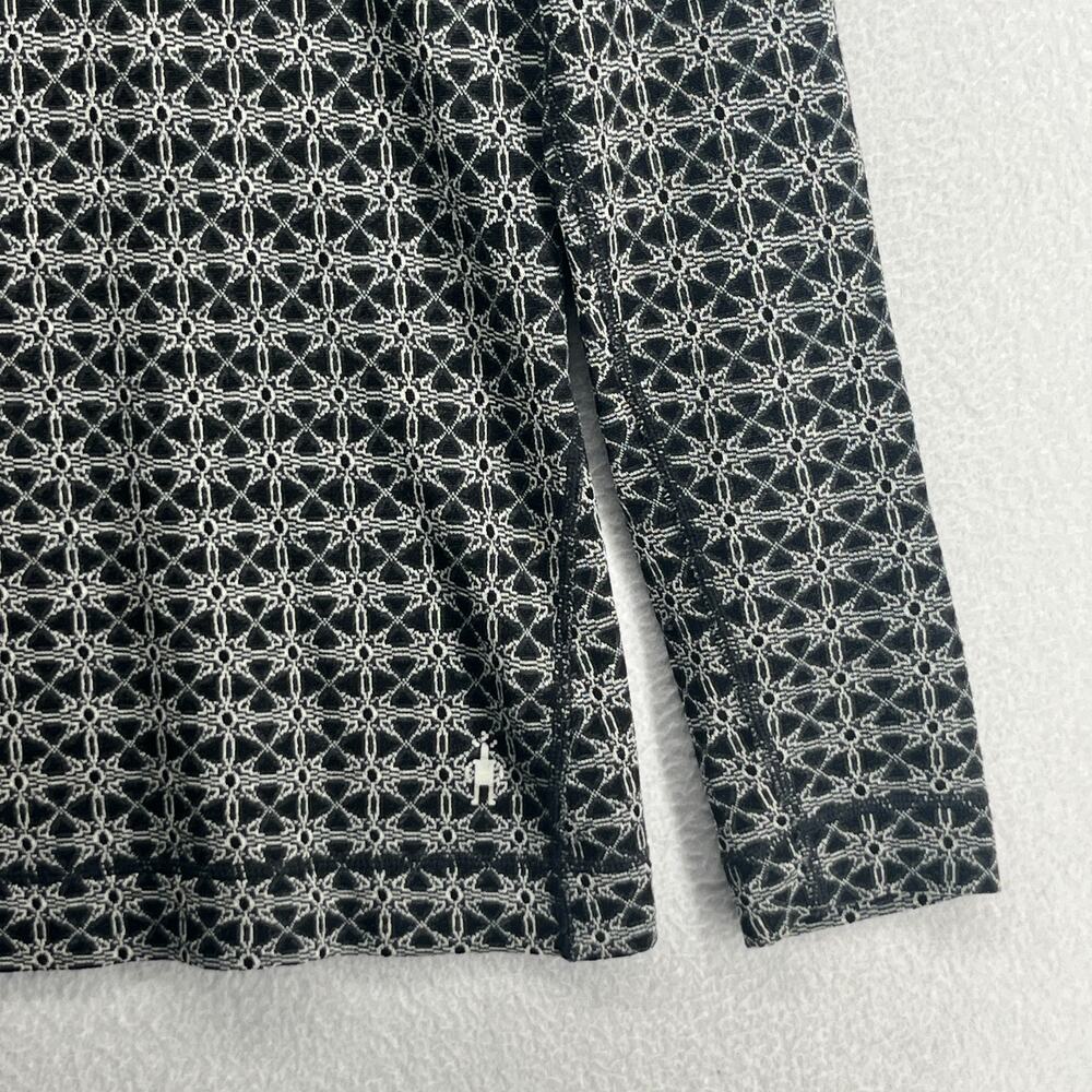 SMARTWOOL Top Womens M Merino 250 Base Layer 1/4 Zip Geometric Thermal Black - Picture 6 of 12